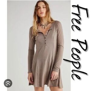 NWT free people taupe miles of Henley dress